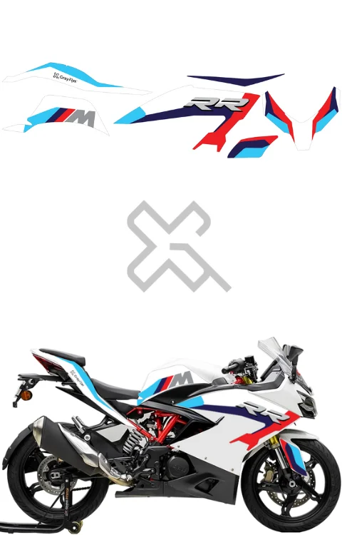 RR Edition Half Body Sticker Compatible with G310 RR | Printed In Premium Gloss Vinyl With FPF(Fade Protection Film), Water Proof, Precut Sticker, Pack Of 1 Compatible with Both Side